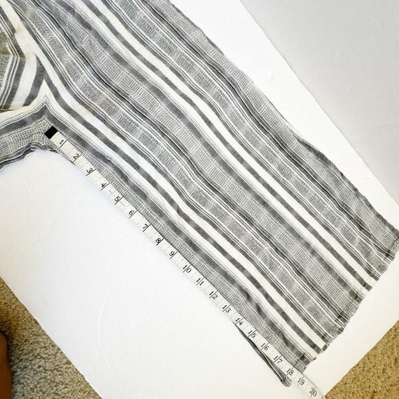 L*Space Riri Strapless Wide‑Leg Jumpsuit XS Gray White Stripe Smocked tie - Picture 13 of 15